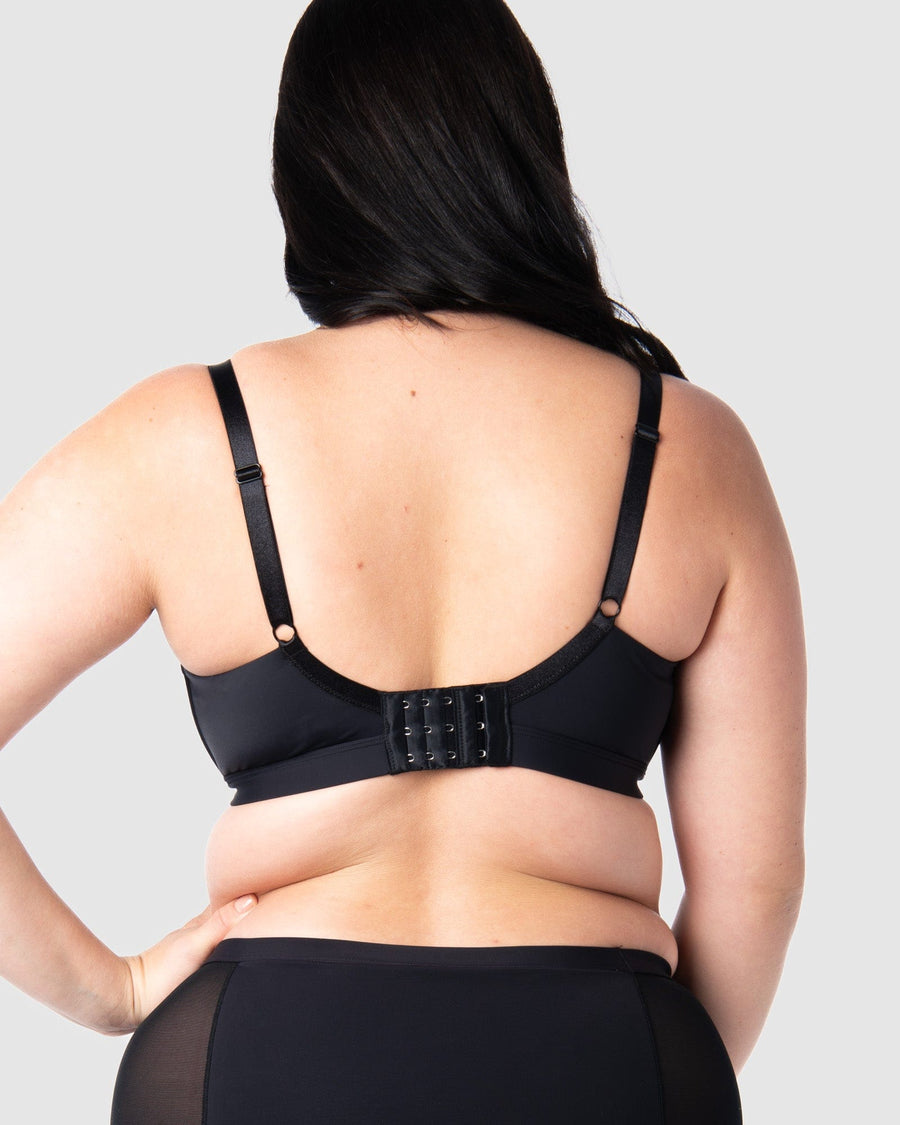 HOTMILK COM INFINITE BLACK T-SHIRT NURSING MATERNITY BREASTFEEDING BRA - WIREFREE