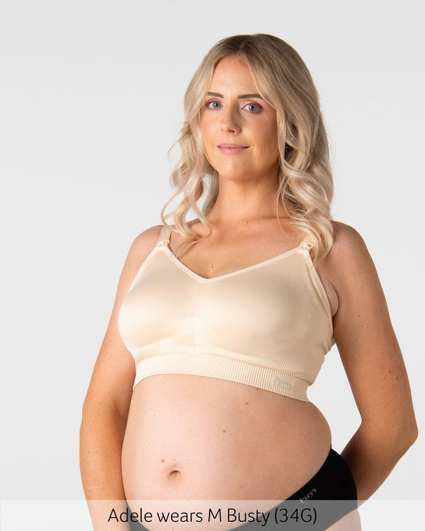 My Everyday FlexFit Nursing Bra in Latte Busty — nude wirefree multifit nursing bra — Hotmilk Lingerie