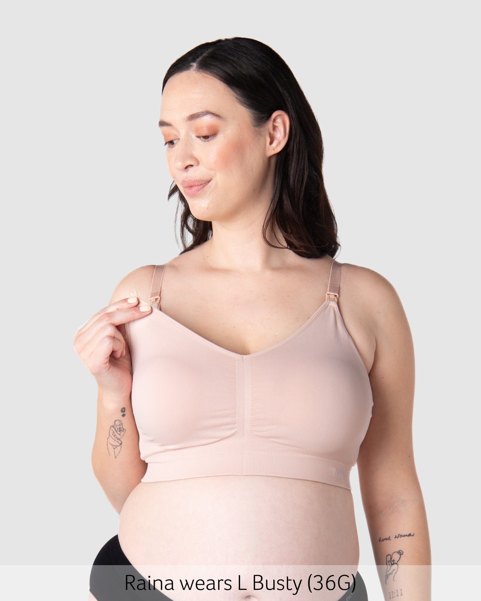 Nursing clip of My Necessity Seamless Nursing Bra - Ballet Pink Busty