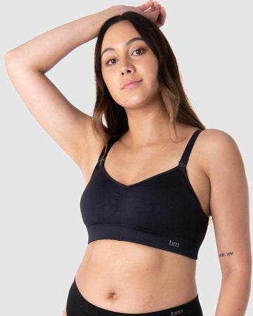 HOTMILK US MY NECESSITY BLACK MULTIFIT REGULAR CUP NURSING MATERNITY BRA - WIREFREE