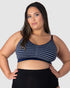 HOTMILK US MY NECESSITY NAVY STRIPE MULTIFIT FULL CUP MATERNITY AND NURSING WIREFREE