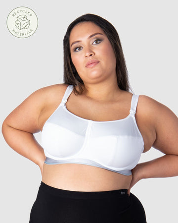 HOTMILK US REACTIVATE SPORTS WHITE NURSING MATERNITY BRA - FLEXI UNDERWIRE