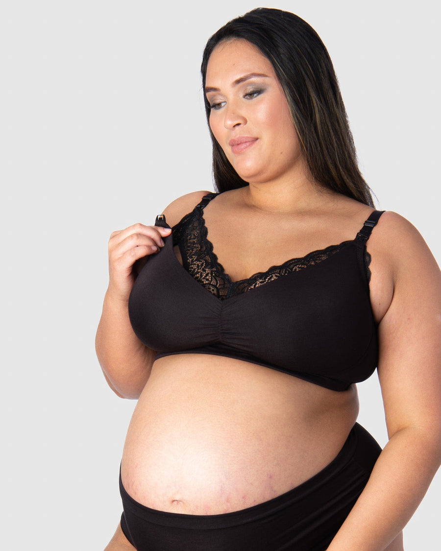 HOTMILK US SERENITY BAMBOO BLACK MULTIFIT NURSING MATERNITY BRA - WIREFREE