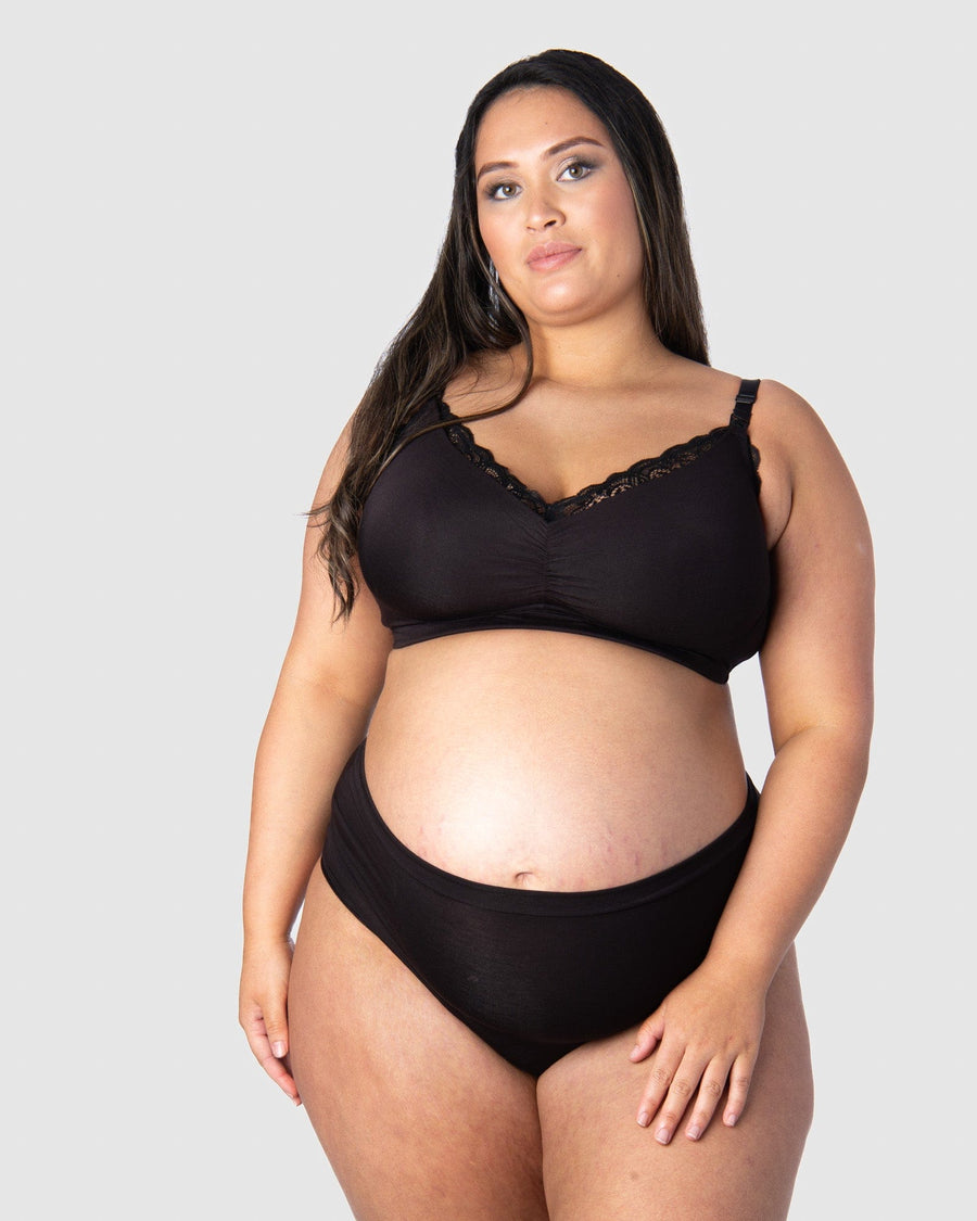 HOTMILK US SERENITY BAMBOO BLACK MULTIFIT NURSING MATERNITY BRA - WIREFREE