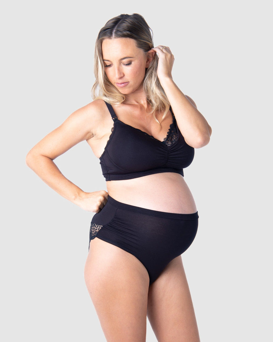 HOTMILK US SERENITY BAMBOO BLACK MULTIFIT NURSING MATERNITY BRA - WIREFREE