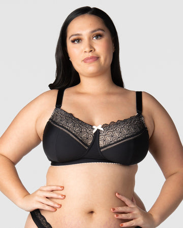 SHOW OFF BLACK NURSING BRA - WIREFREE