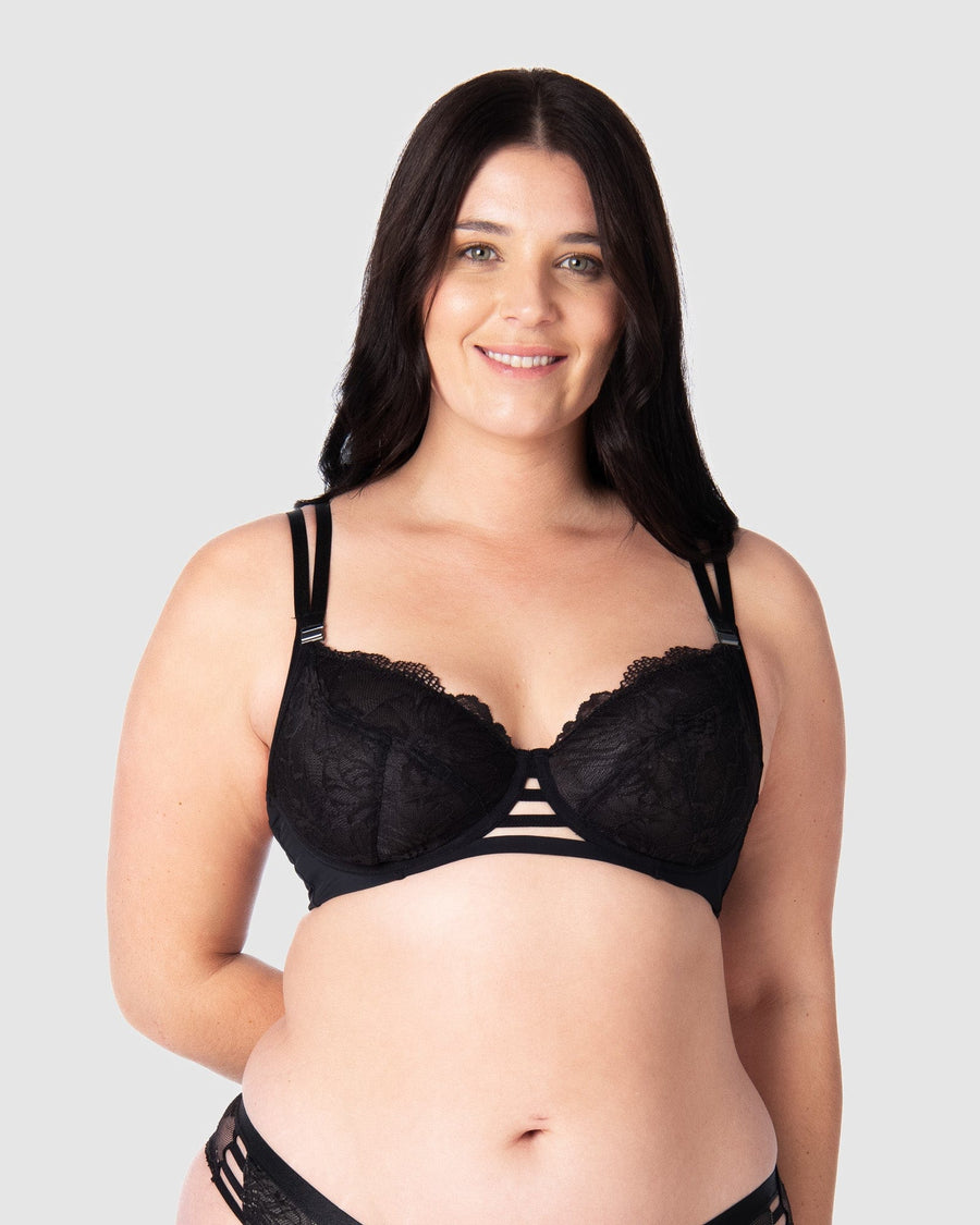 TRUE LUXE BLACK NURSING BRA - Hotmilk Lingerie