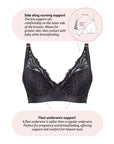 Technical Features of Warrior Plunge Nursing Bra - Black