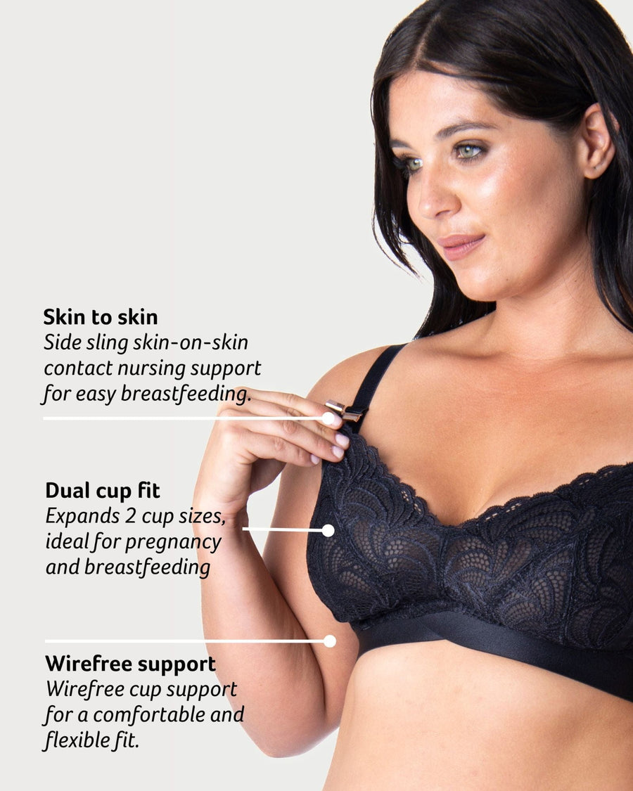 WARRIOR SOFT CUP BLACK MULTIFIT NURSING BRA - Hotmilk Lingerie