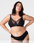 Flawless Full Cup Plunge Nursing Bra - Black