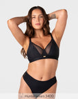 Flawless Full Cup Plunge Nursing Bra Black - Lifestyle View - Maternity & Breastfeeding Full Cup Bra - Hotmilk Lingerie