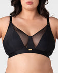 Flawless Full Cup Plunge Nursing Bra - Black