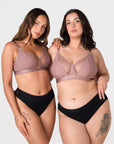 Hotmilk Flawless wirefree maternity and nursing bras in Rose Dust, inclusive sizing bands 10 to 20, D to J cup breastfeeding support