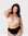 Model smiling wearing the Hotmilk My Comfort Nursing Bra in Oat with black Hotmilk briefs – full body front view showing wirefree silhouette and everyday relaxed fit