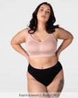 Hotmilk My Everyday FlexFit Nursing Bra in Dusky Pink – front view, seamless wirefree nursing bra for fuller busts F–J cup