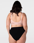 Hotmilk My Everyday FlexFit Nursing Bra in Dusky Pink – back view showing 6-hook 4-row wide closure and double-layer smoothing panel