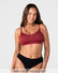 Hotmilk My Necessity 2.0 FlexFit Nursing Bra in Cherry – front view, seamless wirefree maternity and nursing bra in recycled nylon, cup sizes A–DD