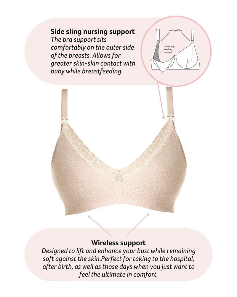 Technical features of Caress Bamboo Nursing Bra in Oat