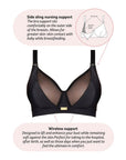 Technical details of Flawless Wirefree Nursing Bra - Black