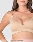 Close up of Embrace Leakproof T-Shirt Nursing Bra - Frappe
