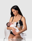 Freedom Pumping and Nursing Bra Black — side view showing pump access — Hotmilk Lingerie