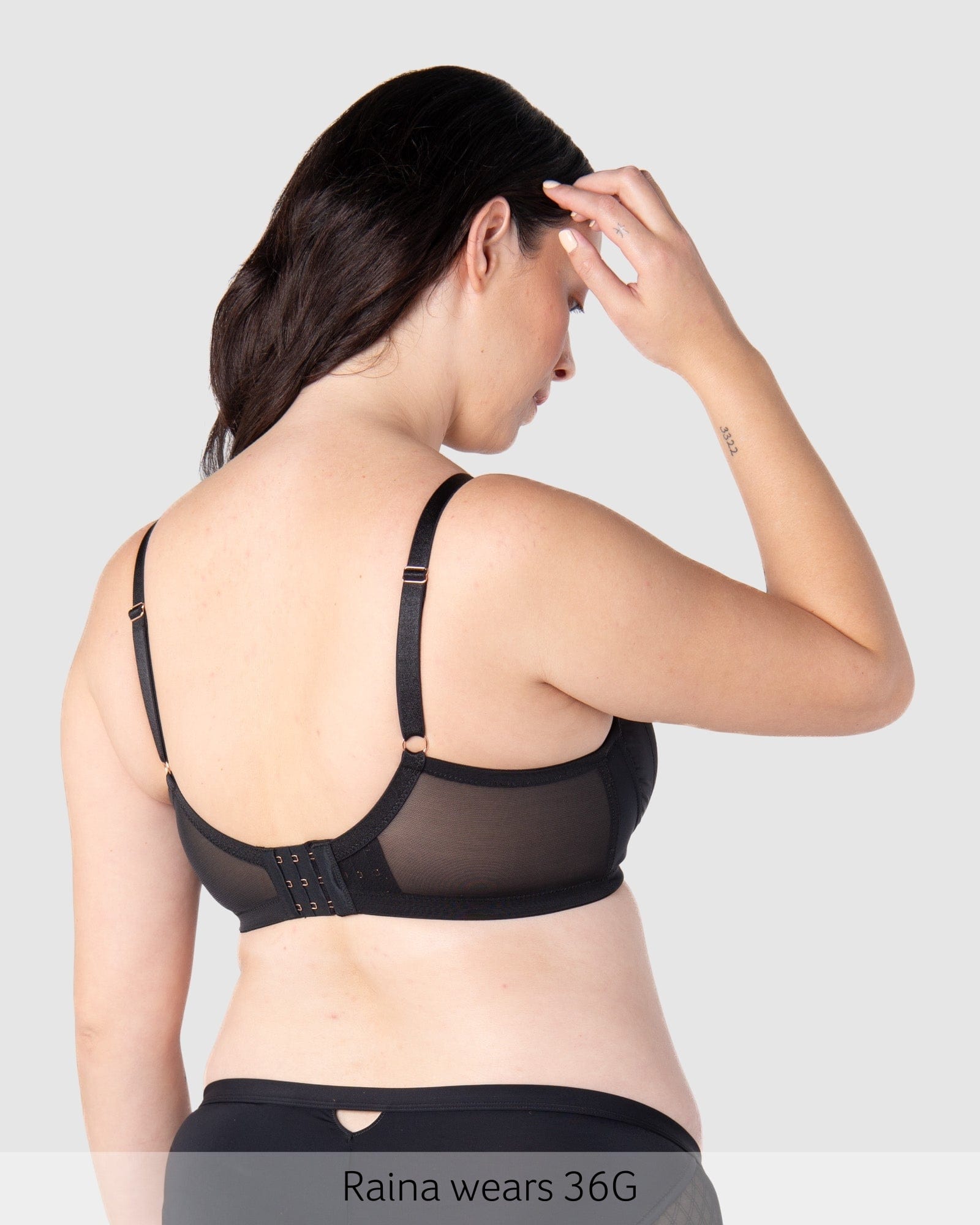 Back of Lunar Eclipse Nursing Bra - Black