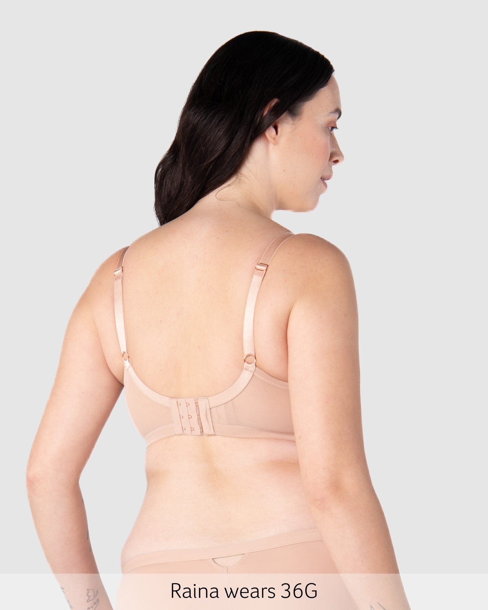 Back of Lunar Eclipse Nursing Bra - Cashmere