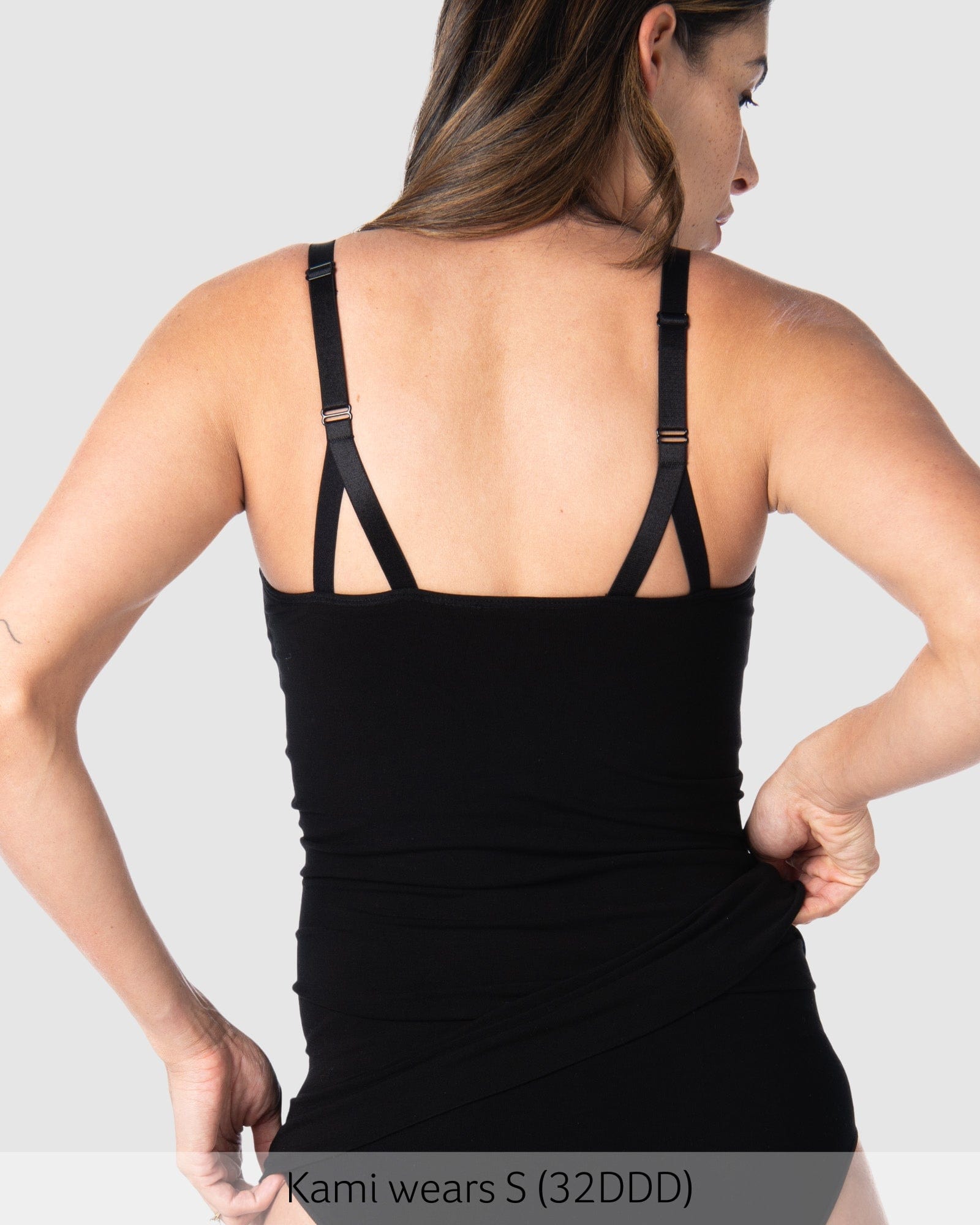 Back of My Necessity Nursing Cami Top in Black