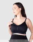 Nursing clip of My Necessity Seamless Nursing Bra - Black Busty