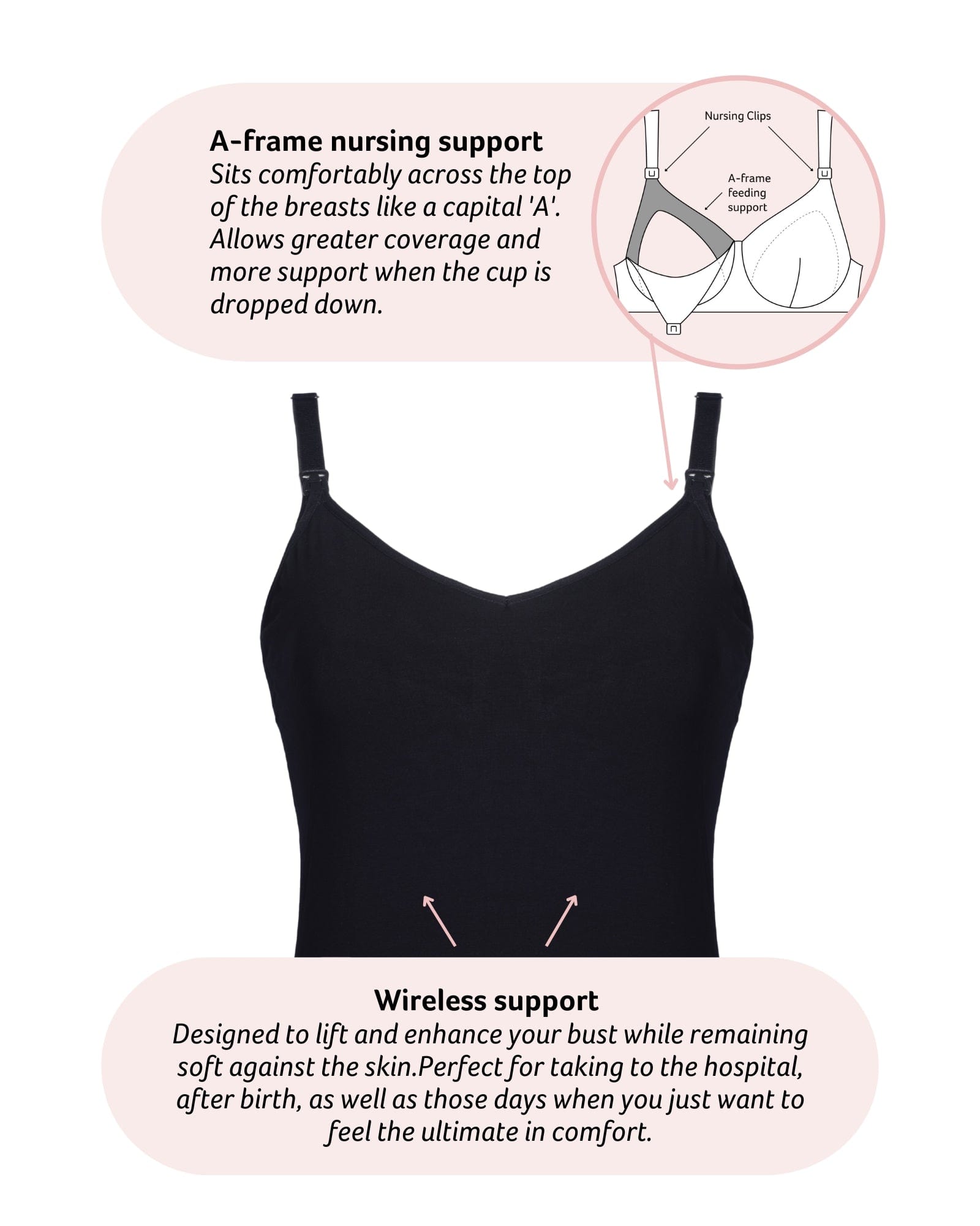 My Necessity Nursing Cami - Black
