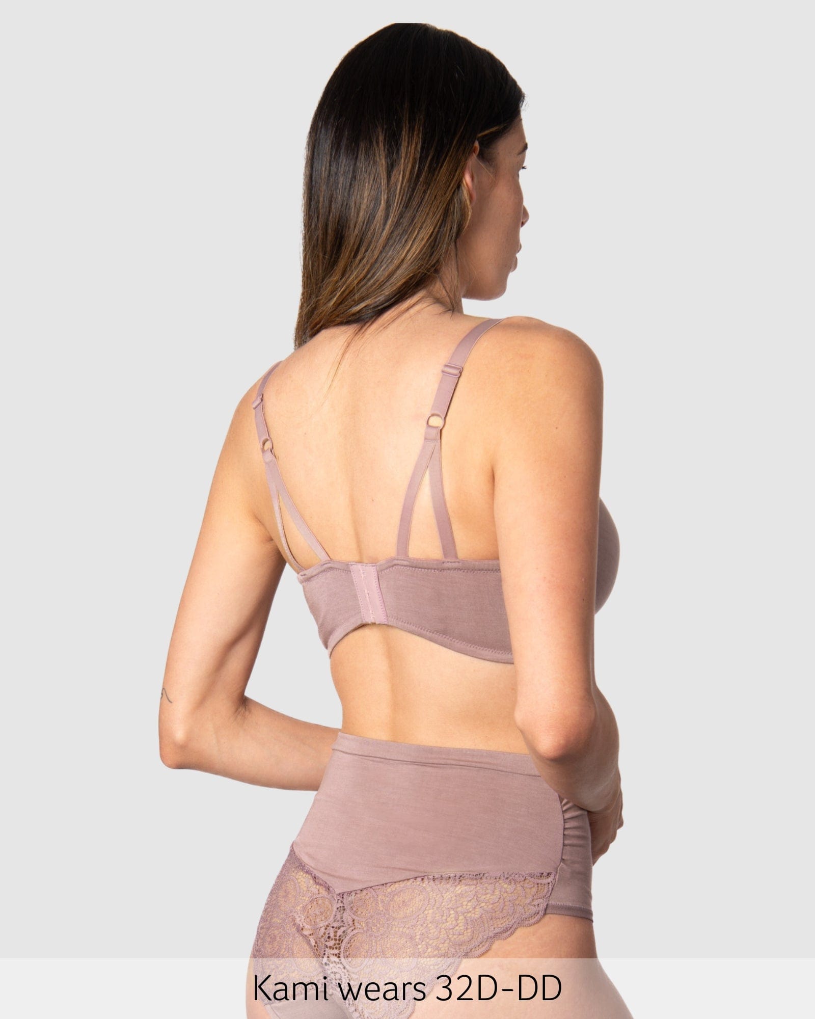 Back of Serenity Bamboo Nursing Bra in Mocha