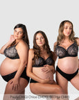 Group of mothers in Temptation Lace Nursing Bra - Black
