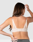 Back of Temptation Lace Nursing Bra - Powder
