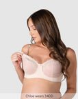Nursing clip of Temptation Lace Nursing Bra - Powder