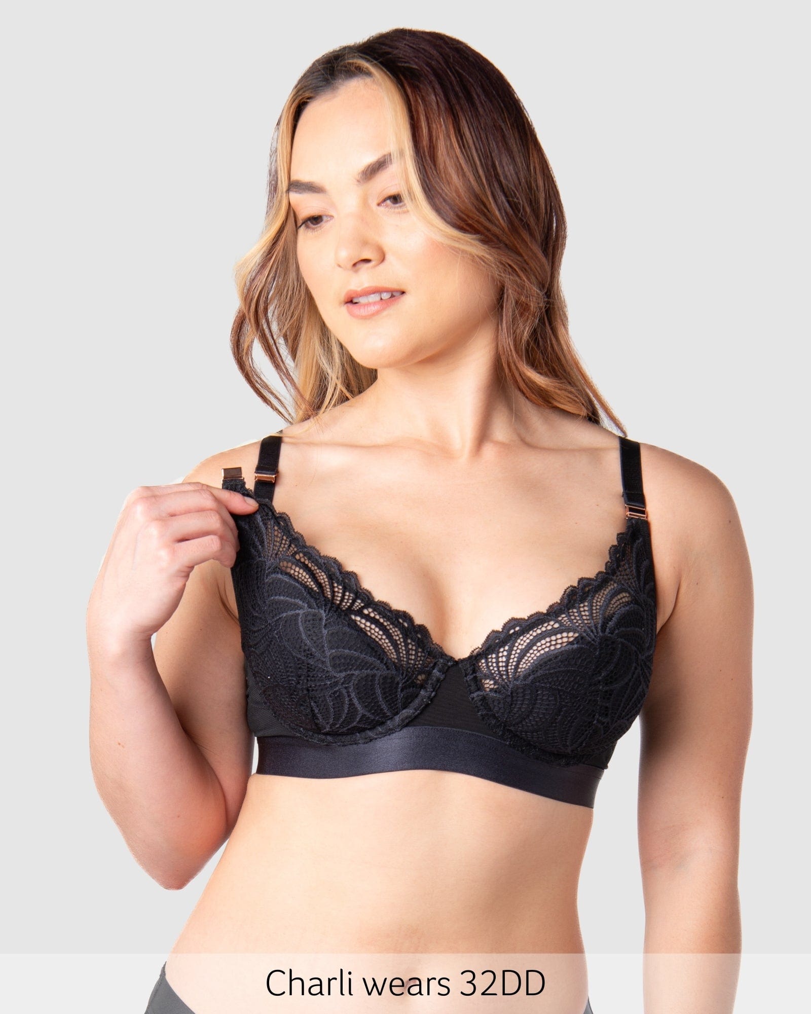 Nursing clip of Warrior Plunge Nursing Bra - Black