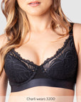 Crop of Warrior Plunge Nursing Bra - Black