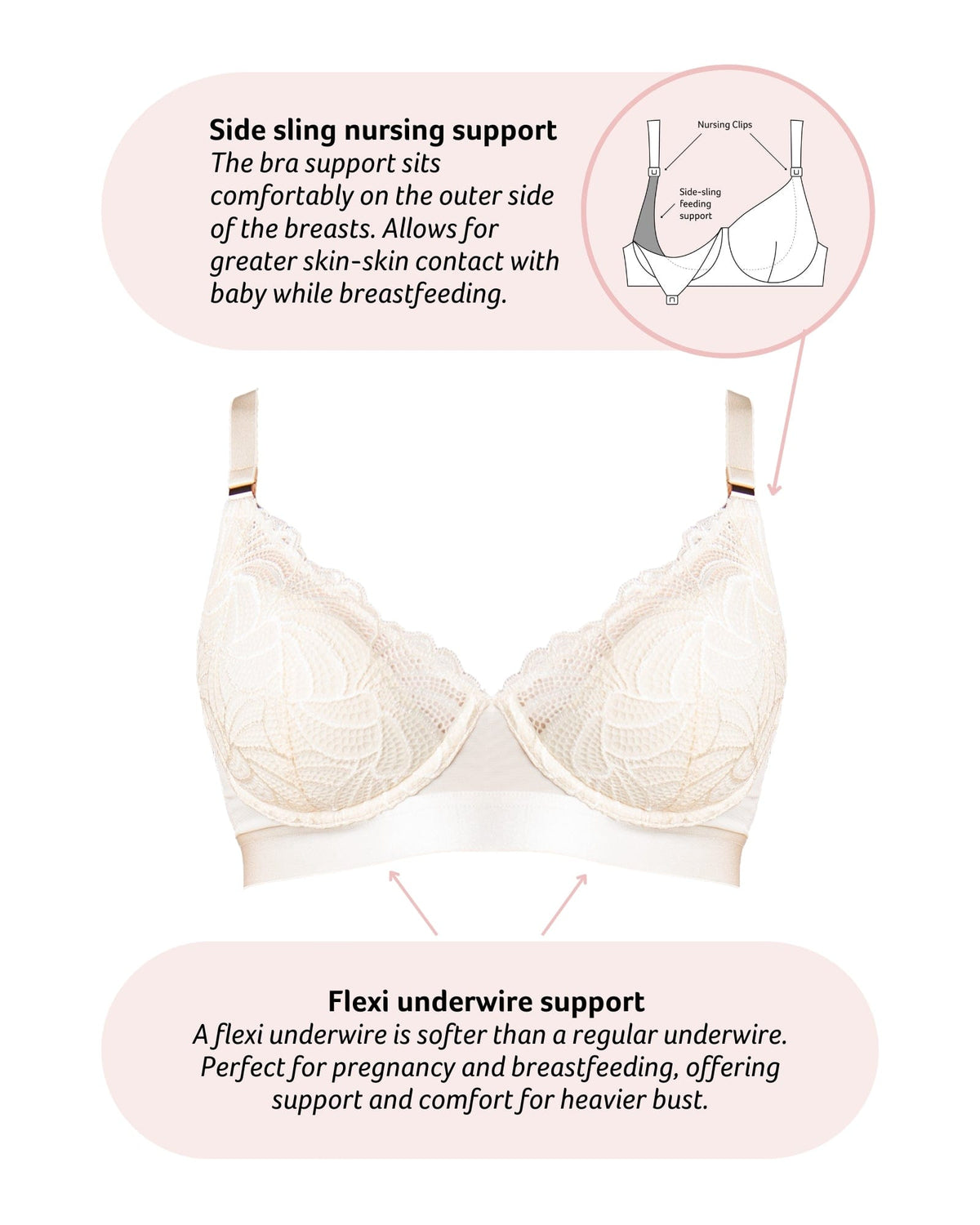 Warrior Low Plunge Nursing Bra - Ivory – Hotmilk Lingerie