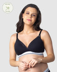 HOTMILK US ICON COTTON BLACK T-SHIRT NURSING MATERNITY BRA - WIREFREE