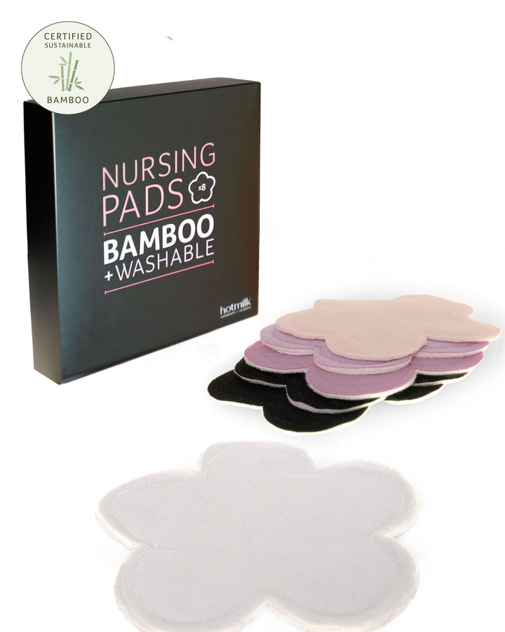 HOTMILK COM BAMBOO REUSABLE NURSING BREAST PADS - 8 pads