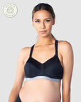 HOTMILK US REACTIVATE SPORTS BLACK NURSING MATERNITY BRA - FLEXI UNDERWIRE