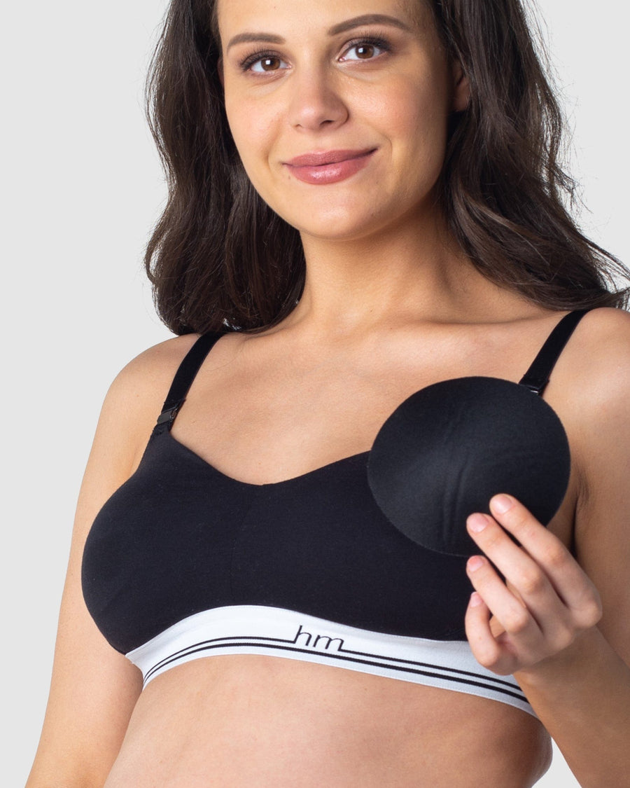 ICON COTTON BLACK MULTIFIT NURSING BRA - WIREFREE