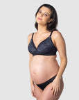 HOTMILK US AMBITION T-SHIRT ONYX CONTOUR NURSING MATERNITY BRA - WIREFREE