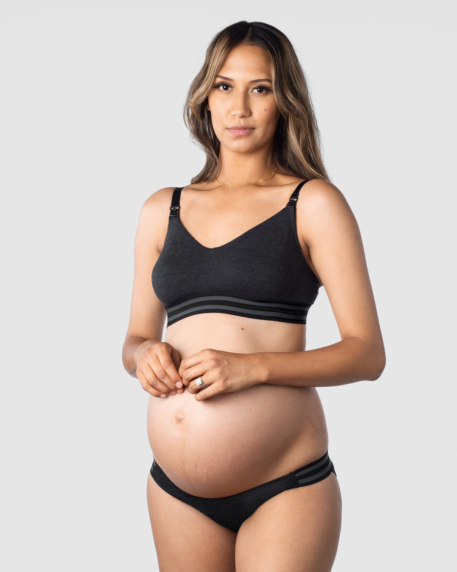 HOTMILK US ELEVATE COTTON BLACK MULTIFIT NURSING MATERNITY BRA - WIREFREE