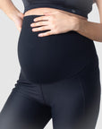 HOTMILK US FOCUS BLACK MATERNITY PREGNANCY SPORTS LEGGINGS