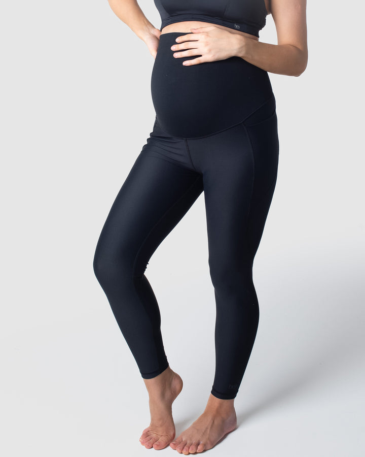 FOCUS BLACK MATERNITY SPORTS LEGGINGS - Hotmilk Lingerie