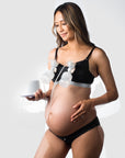 Experience the ultimate convenience of double hands-free pumping for expressing breast milk with Hotmilk Lingerie. Streamline your breastfeeding or expressing routine on the go, eliminating the need to change or add extra pieces to your nursing bra. This innovative design is the ideal solution for returning to work or boosting your milk supply, offering both style and functionality for mothers with busy lifestyles