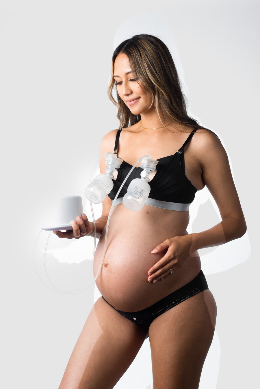 Experience the ultimate convenience of double hands-free pumping for expressing breast milk with Hotmilk Lingerie. Streamline your breastfeeding or expressing routine on the go, eliminating the need to change or add extra pieces to your nursing bra. This innovative design is the ideal solution for returning to work or boosting your milk supply, offering both style and functionality for mothers with busy lifestyles
