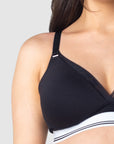 HOTMILK US ICON COTTON BLACK  T-SHIRT NURSING MATERNITY BRA - WIREFREE