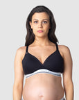 HOTMILK US ICON COTTON BLACK  T-SHIRT NURSING MATERNITY BRA - WIREFREE