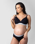 HOTMILK US ICON COTTON BLACK  T-SHIRT NURSING MATERNITY BRA - WIREFREE